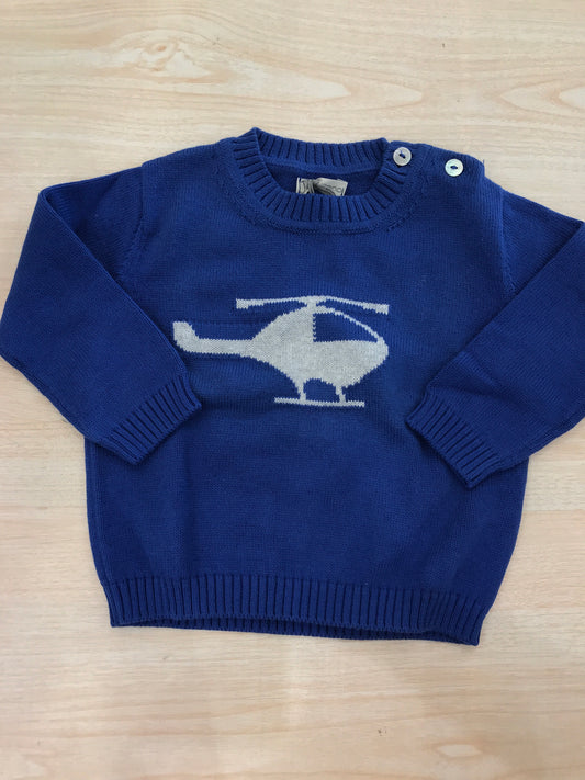 Maglione Jo Milano in filo manica lunga con elicottero sul davanti
