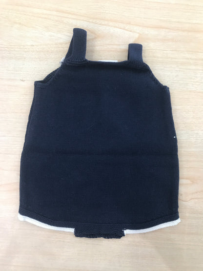Pagliaccetto Paz Rodriguez in filo blu scuro con bretelle con stella a righe sul davanti