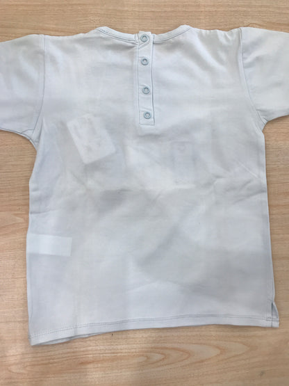 T-shirt Coccodèin cotone mezza manica celeste con disegni sul davanti