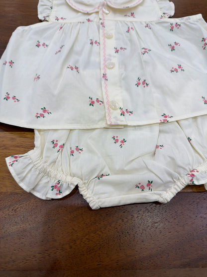 Completo Petit Bateau cotone due pezzi con culotte fantasia floreale