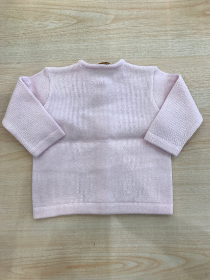 Cardigan Baby Lord in filo rosa con piccoli bottoncini sul davanti modello coreano