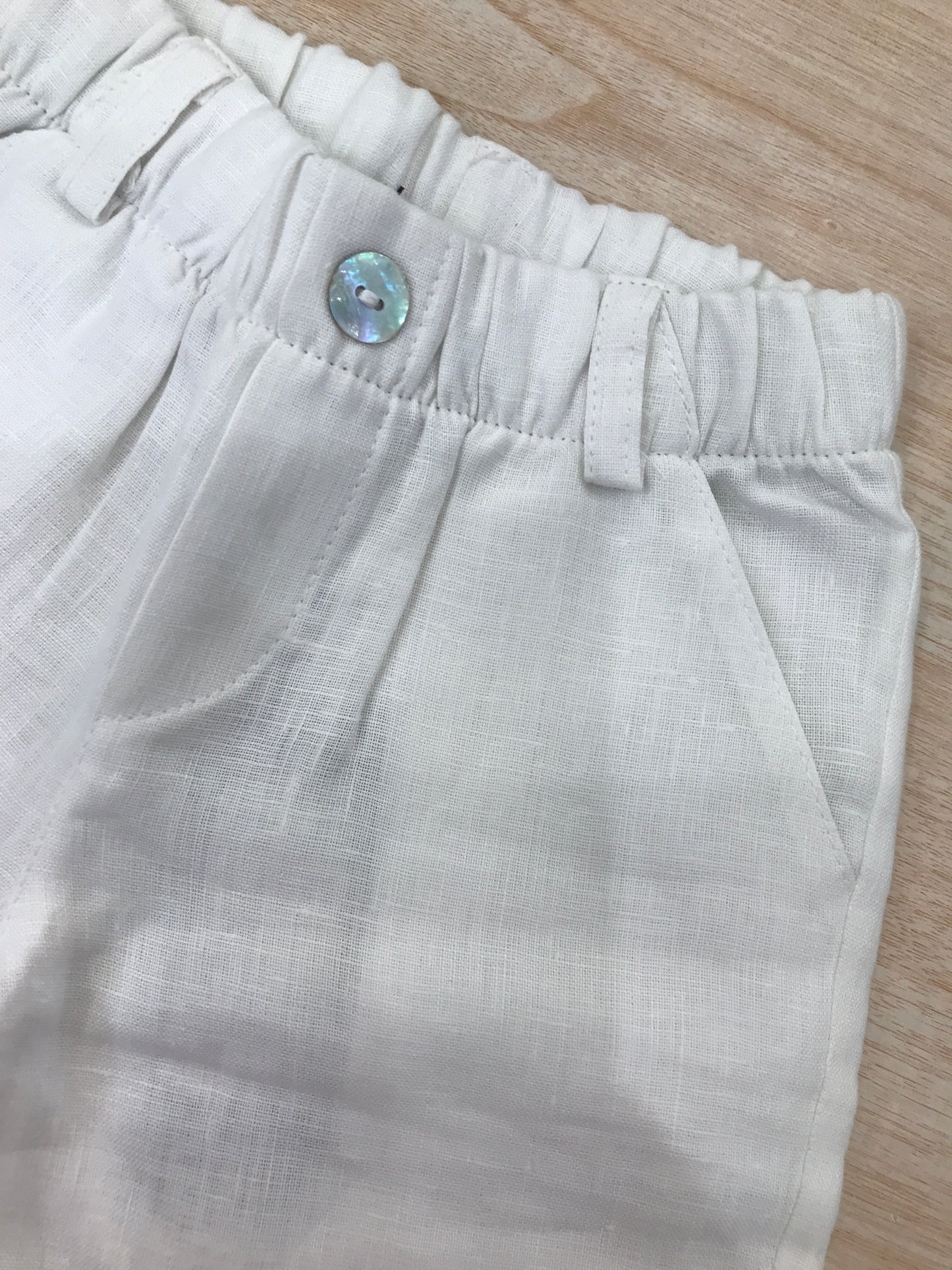 Pantalone Jo Milano in lino con elastico in vita