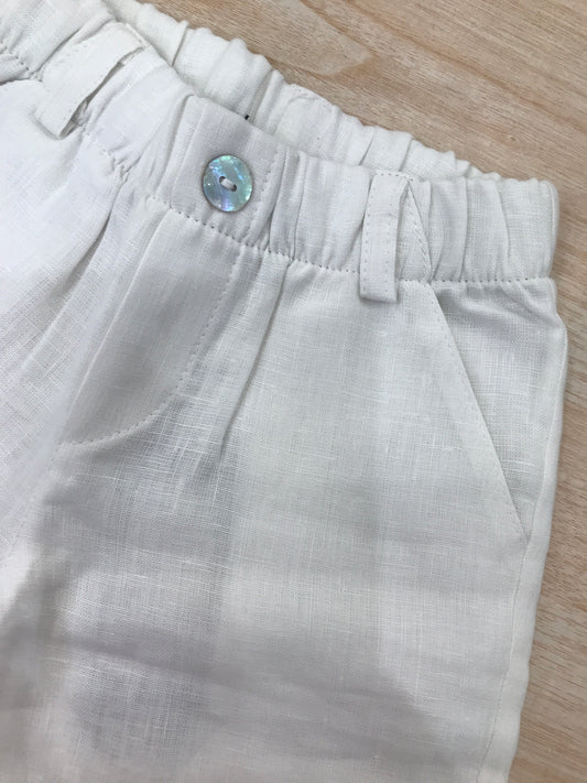 Pantalone Jo Milano in lino con elastico in vita