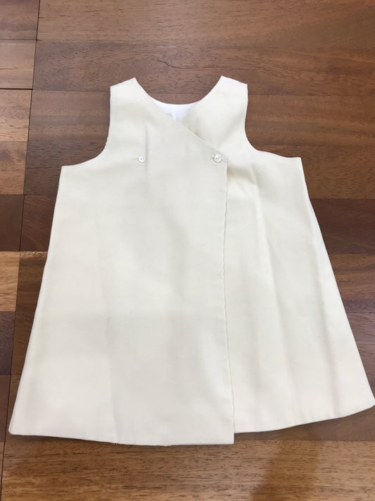 Abitino Bonpoint in velluto a coste smanicato in panna con bottoncini trasversali