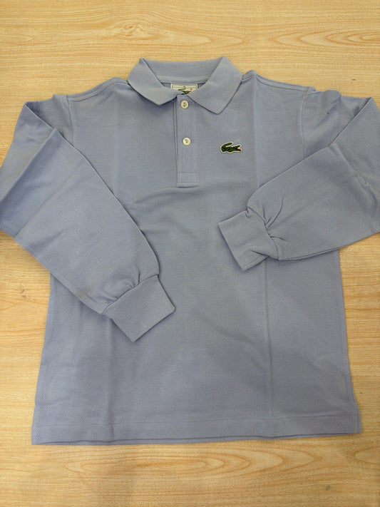Polo Lacoste in cotone manica lunga con bottoncini e logo ricamato lateralmente unisex