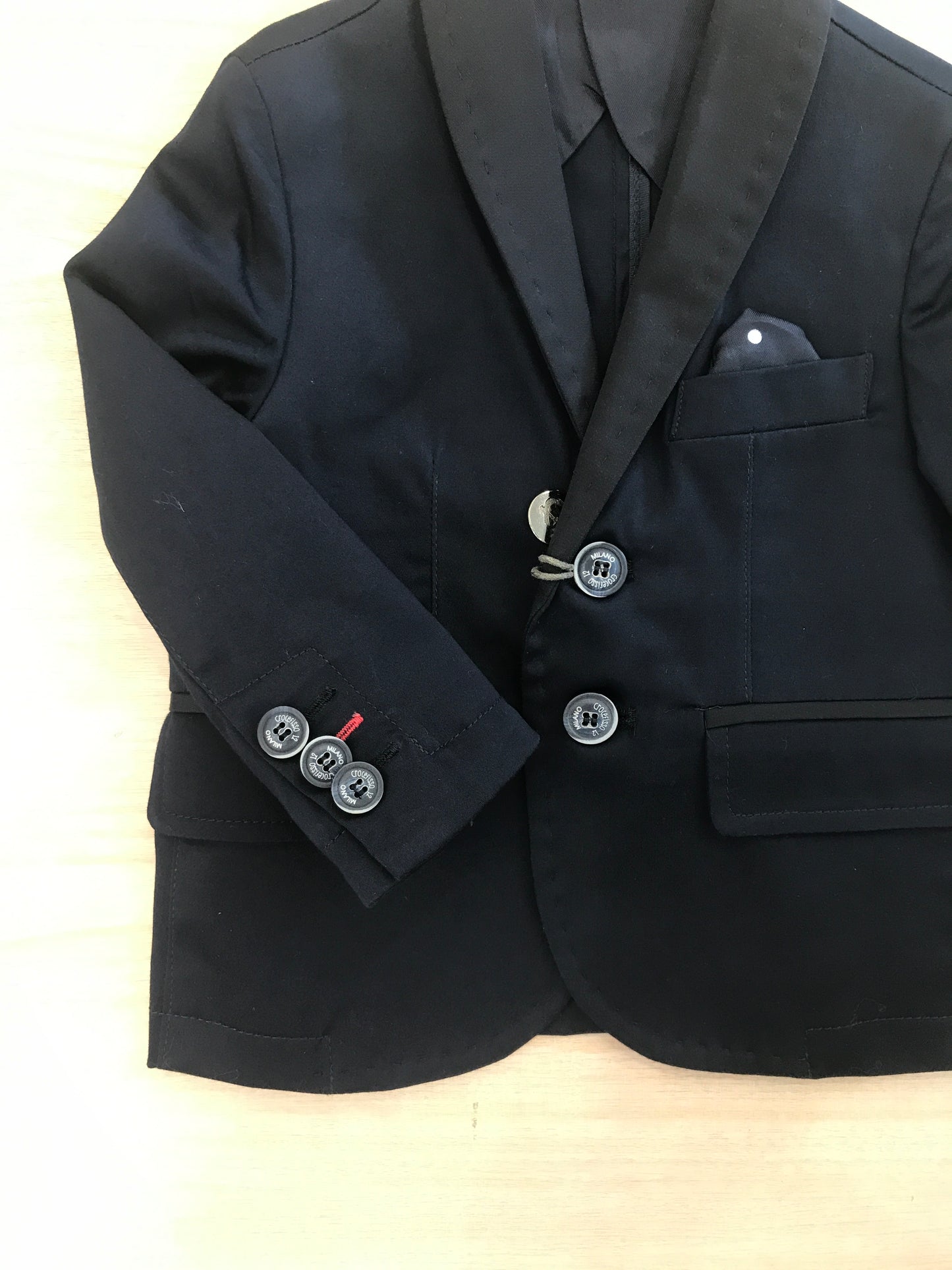 Giacca Crocefisso manica lunga blu scuro con bottoncini e tasche