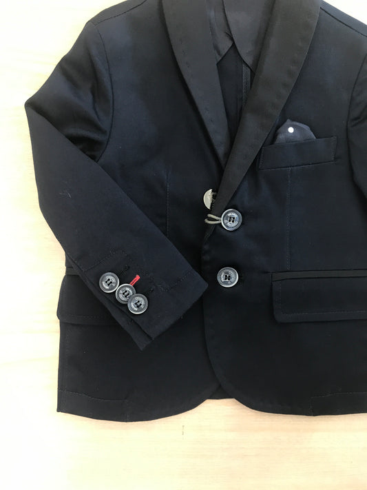 Giacca Crocefisso manica lunga blu scuro con bottoncini e tasche