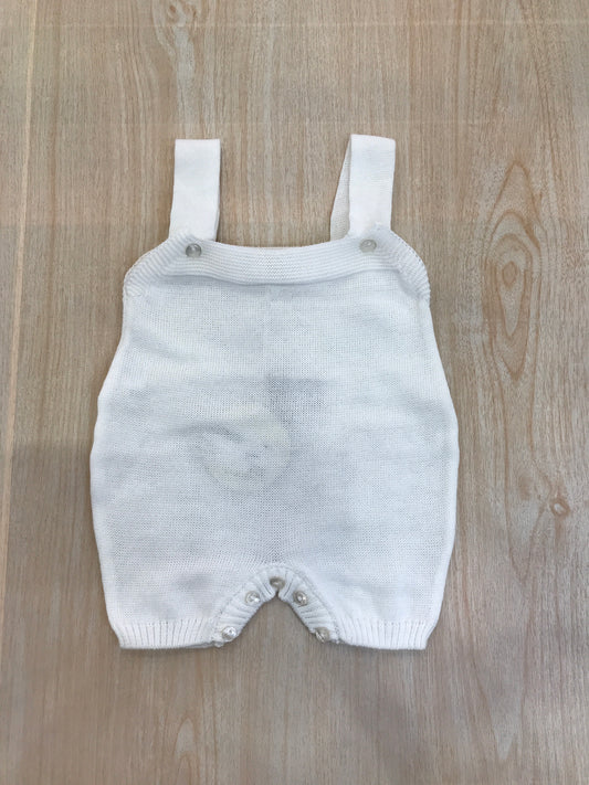 Salopette Baby Lord in filo bianco con bretelle