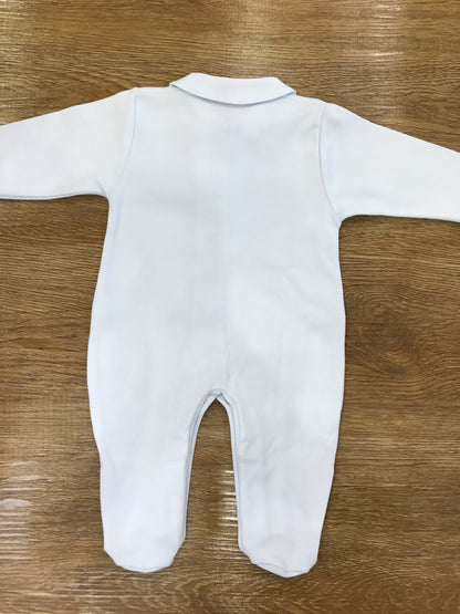Coordinato Sofija in caldo cotone celeste con mongolfiere e leone mussola con tutina intera e cappello