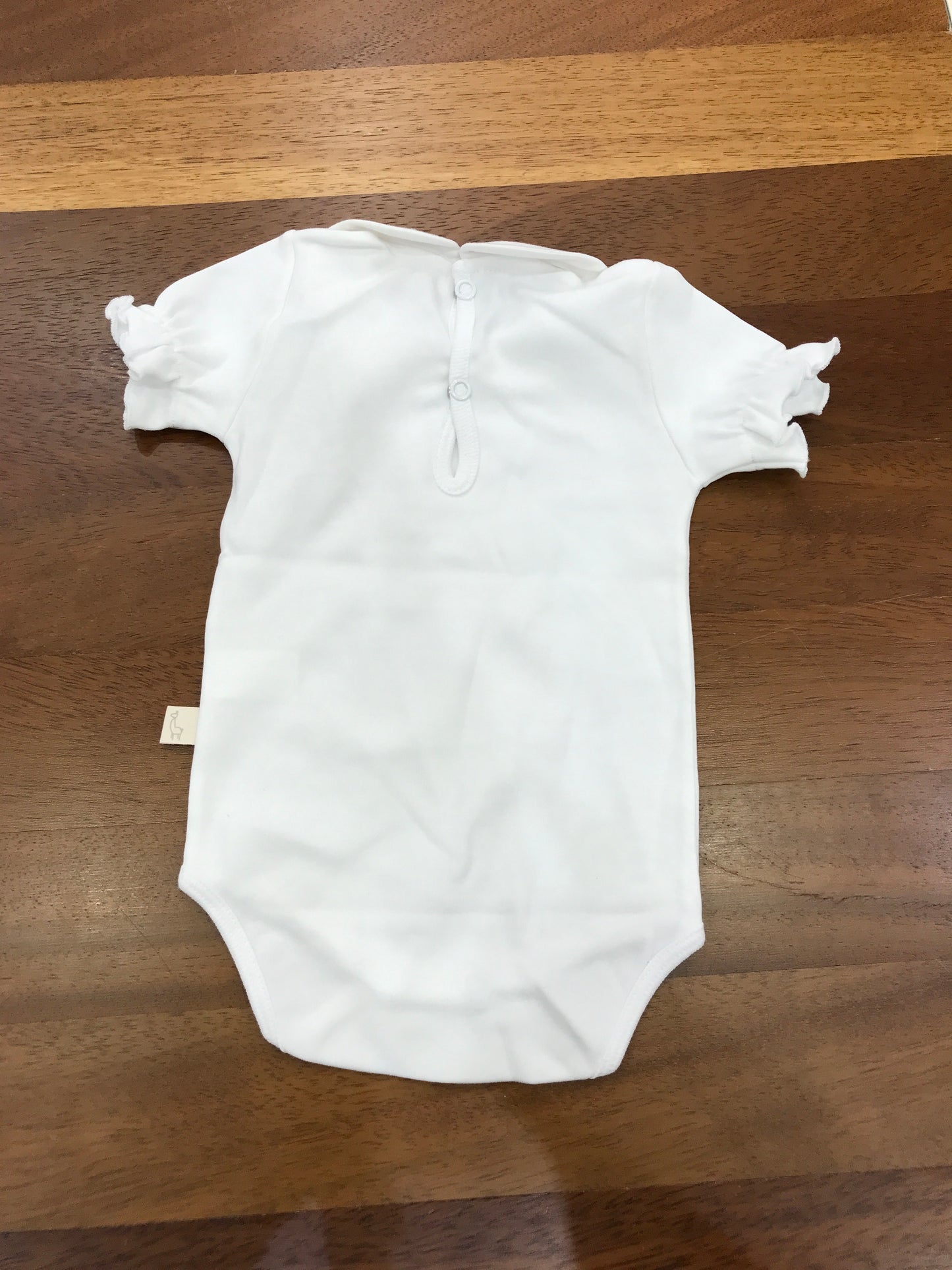 Body Baby Gi in cotone mezza manica con collo con pois rosa