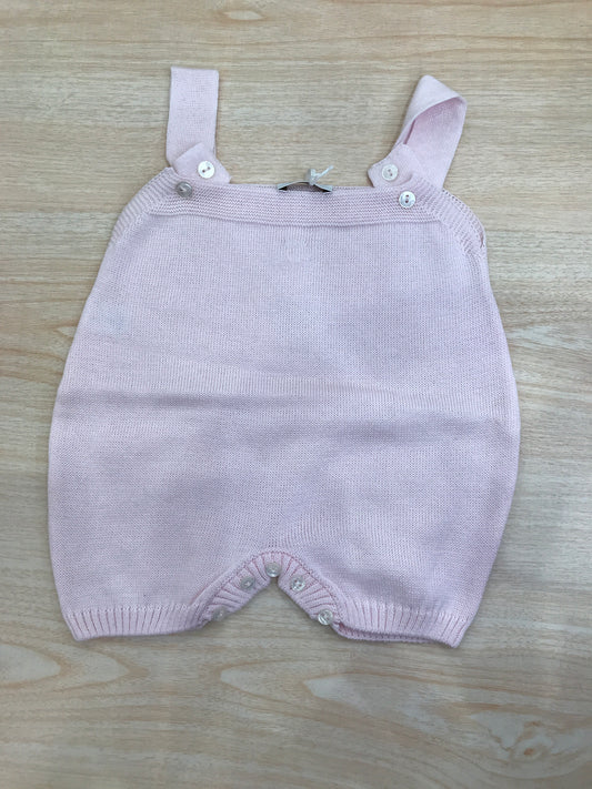 Salopette Baby Lord in filo rosa con bretelle con bottoncini