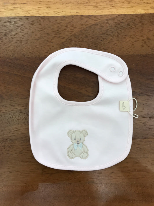 Bavetta Baby Gi in cotone con orsetto ricamato sul davanti