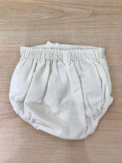 Culotte Paz Rodriguez in cotone panna con pizzo sul davanti e fiocchetto
