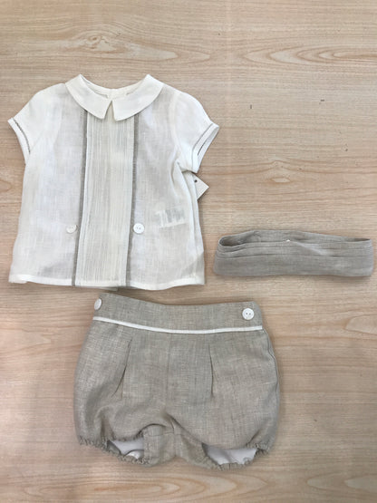 Completo Martin Aranda camicia mezza manica con pantalone corto con fascia a pieghe