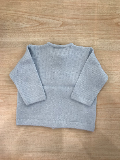 Cardigan Baby Lord in filo celeste con piccoli bottoncini