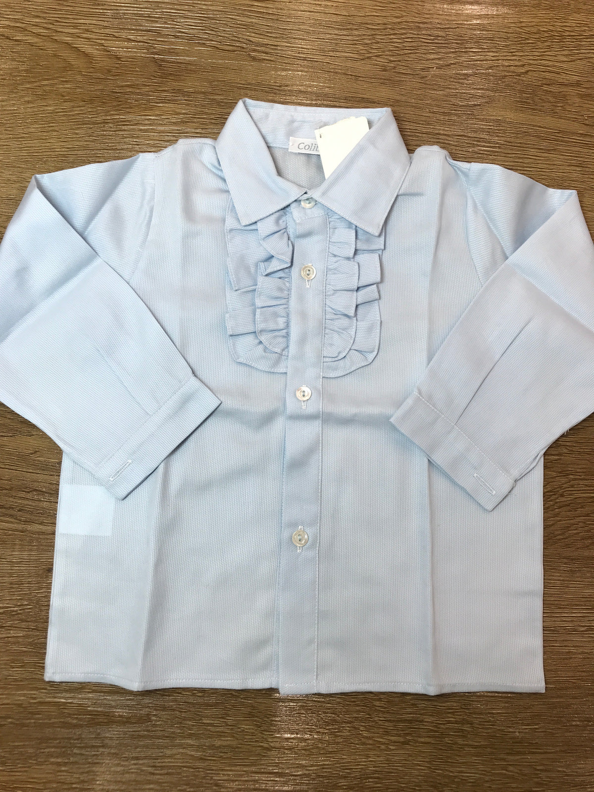 Camicia Colibrì manica lunga con rusche sul petto