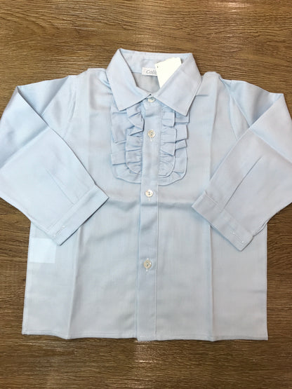 Camicia Colibrì manica lunga con rusche sul petto