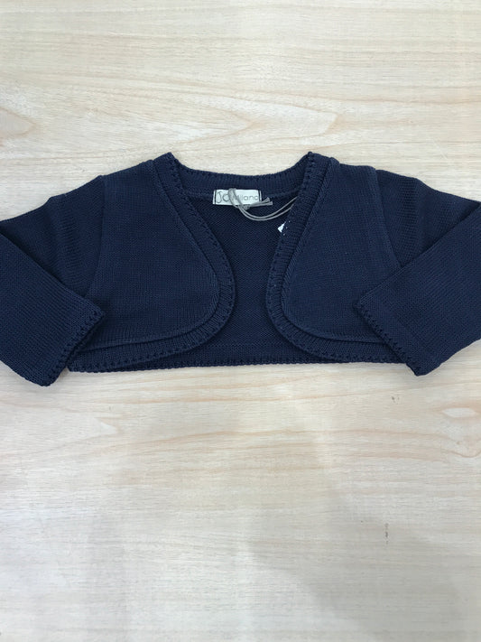 Cardigan Jo Milano in filo blu scuro aperto sul davanti