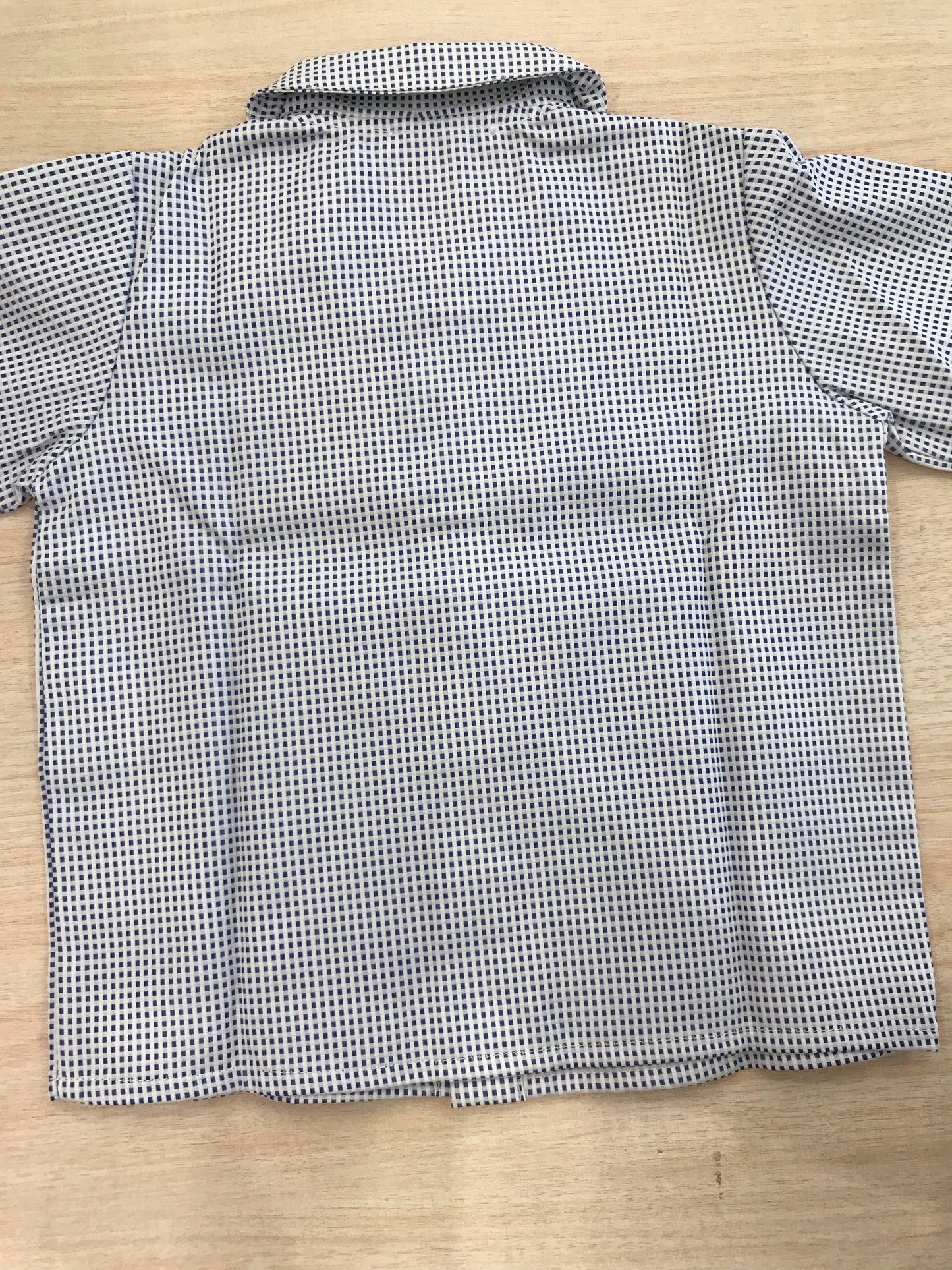Camicia Colibrì in cotone bianco a quadretti blu scuro manica lunga
