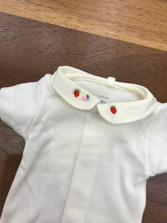 Body Petit Bateau in cotone mezza manica con collo tondo ricamato