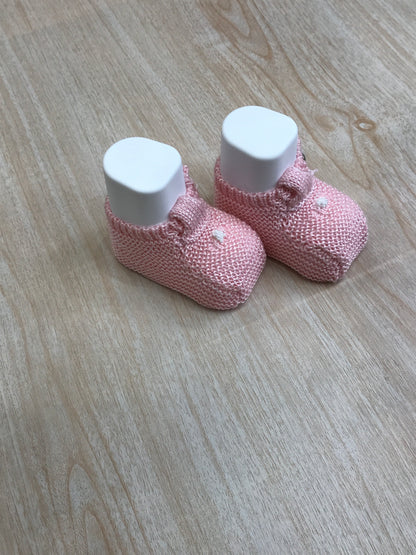 Babbucce PCS in filo rosa con pois bianchi e bottoncino laterale