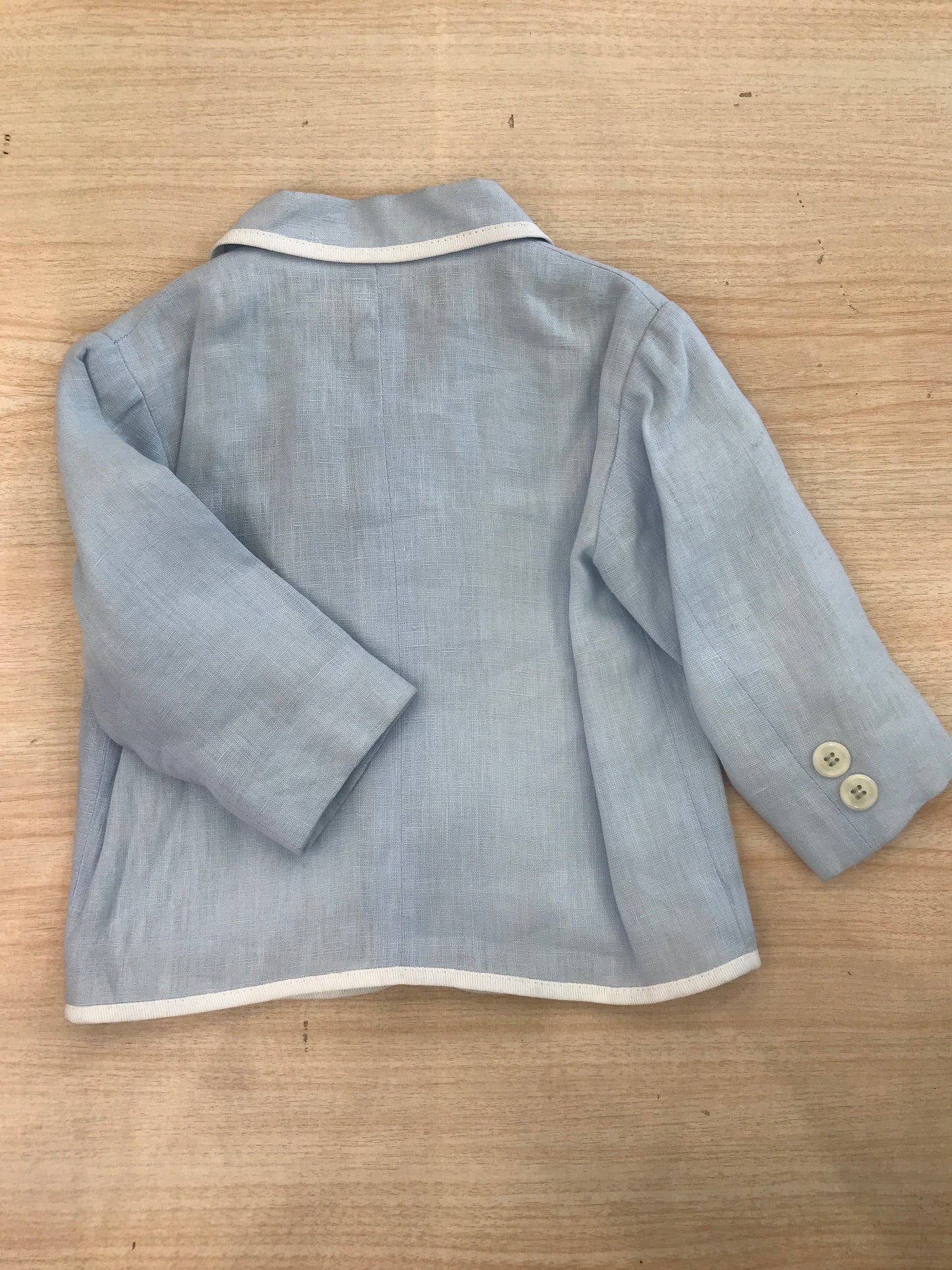 Giacca Bimbi Blu manica lunga celeste con profilo bianco con tasche e bottoncino