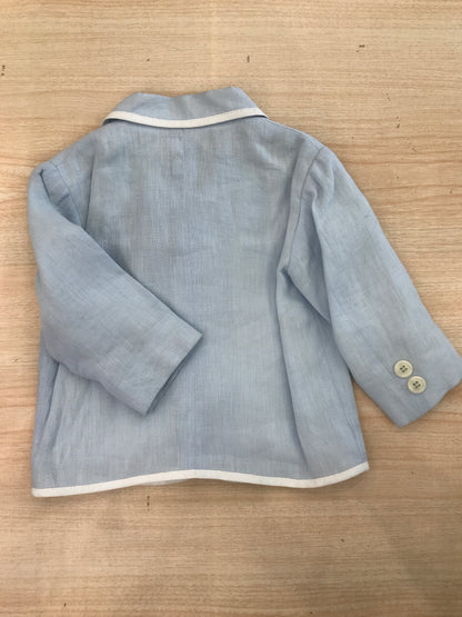 Giacca Bimbi Blu manica lunga celeste con profilo bianco con tasche e bottoncino