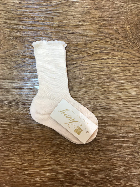 Calzini Ivory in filo avorio con smerlo al bordo