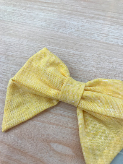 Fermaglio Belan in cotone fiocchetto giallo