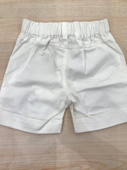 Pantalone Cielo Blu in cotone bianco con elastico in vita tasche laterali