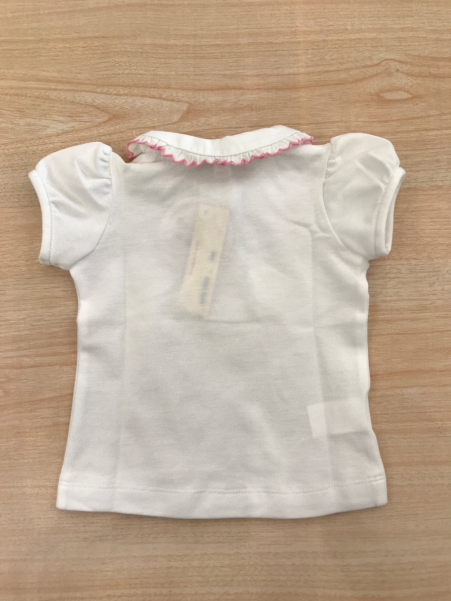 T-Shirt Les Enfants De Gisele in cotone mezza manica a sbuffo con collo rifinito in orsa smerlato con piccole rose ricamate a mano