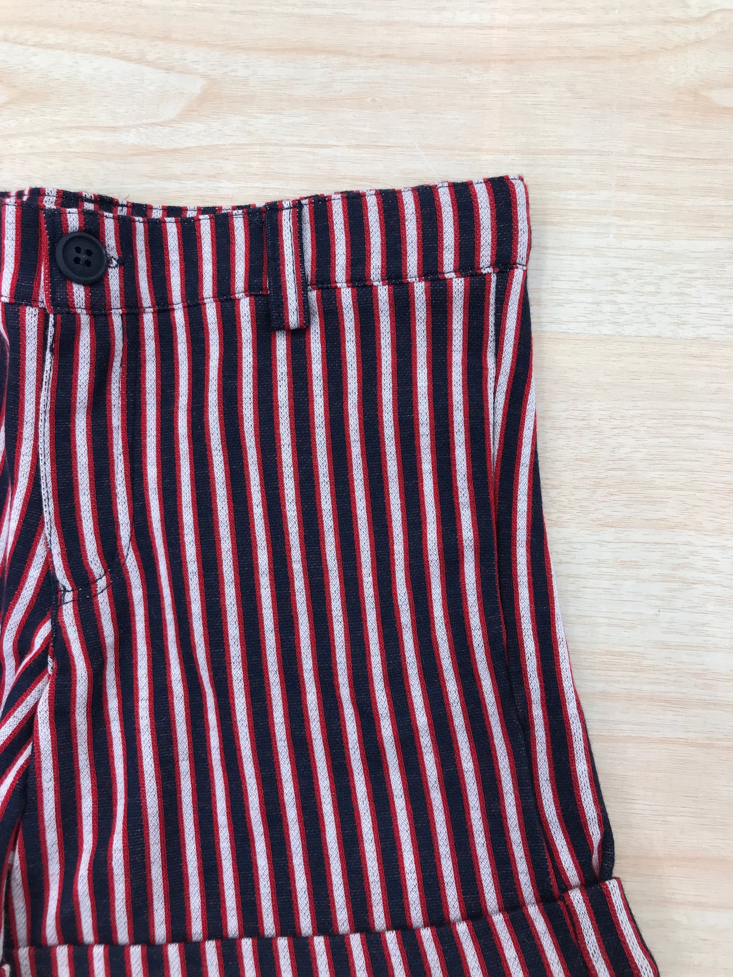 Pantalone Coccodè in cotone blu scuro con righe rosse e bianche