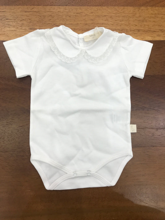 Body Baby Gi in cotone mezza manica collo tondo con valancienne al bordo
