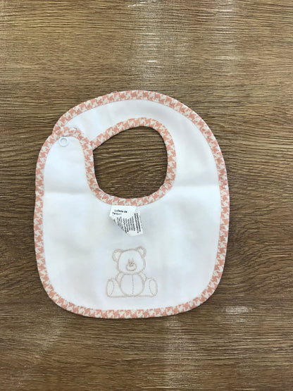 Bavetta Baby Gi in cotone panna con orsetto sul davanti