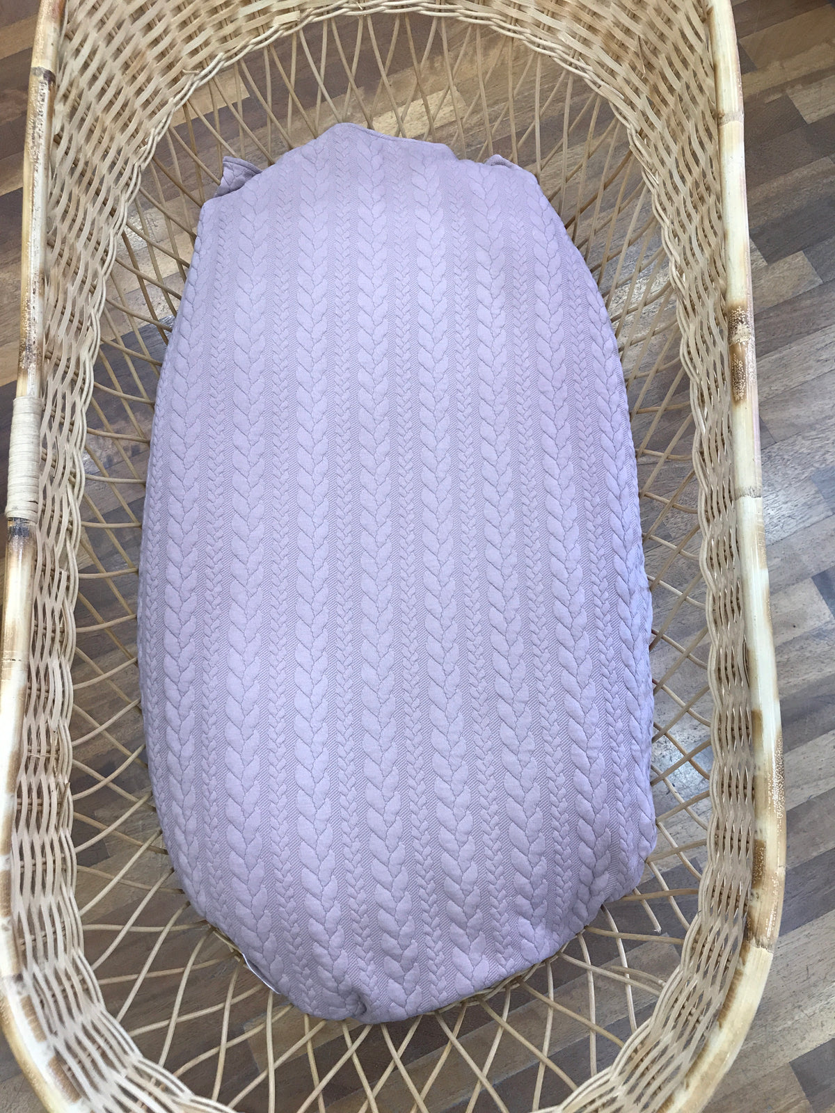 Coperta Nannafrufru in lana con trecce e l'interno con rivestimento in mussola di cotone a fantasia