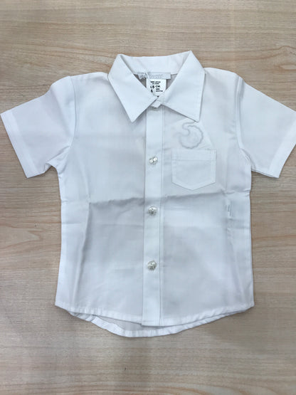 Camicia Coccodè in cotone mezza manica con collo a punta e ricamo