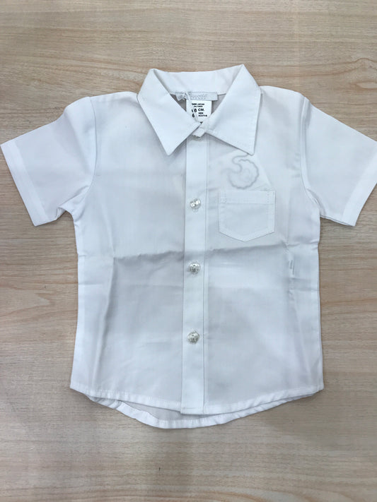 Camicia Coccodè in cotone mezza manica con collo a punta e ricamo