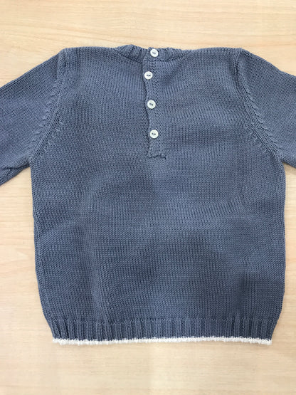 Maglione Colibrì in filo avio manica lunga con rifiniture bianche