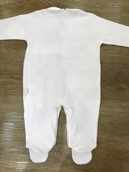 Tutina Baby Gi in cotone rosa con gattina laterale