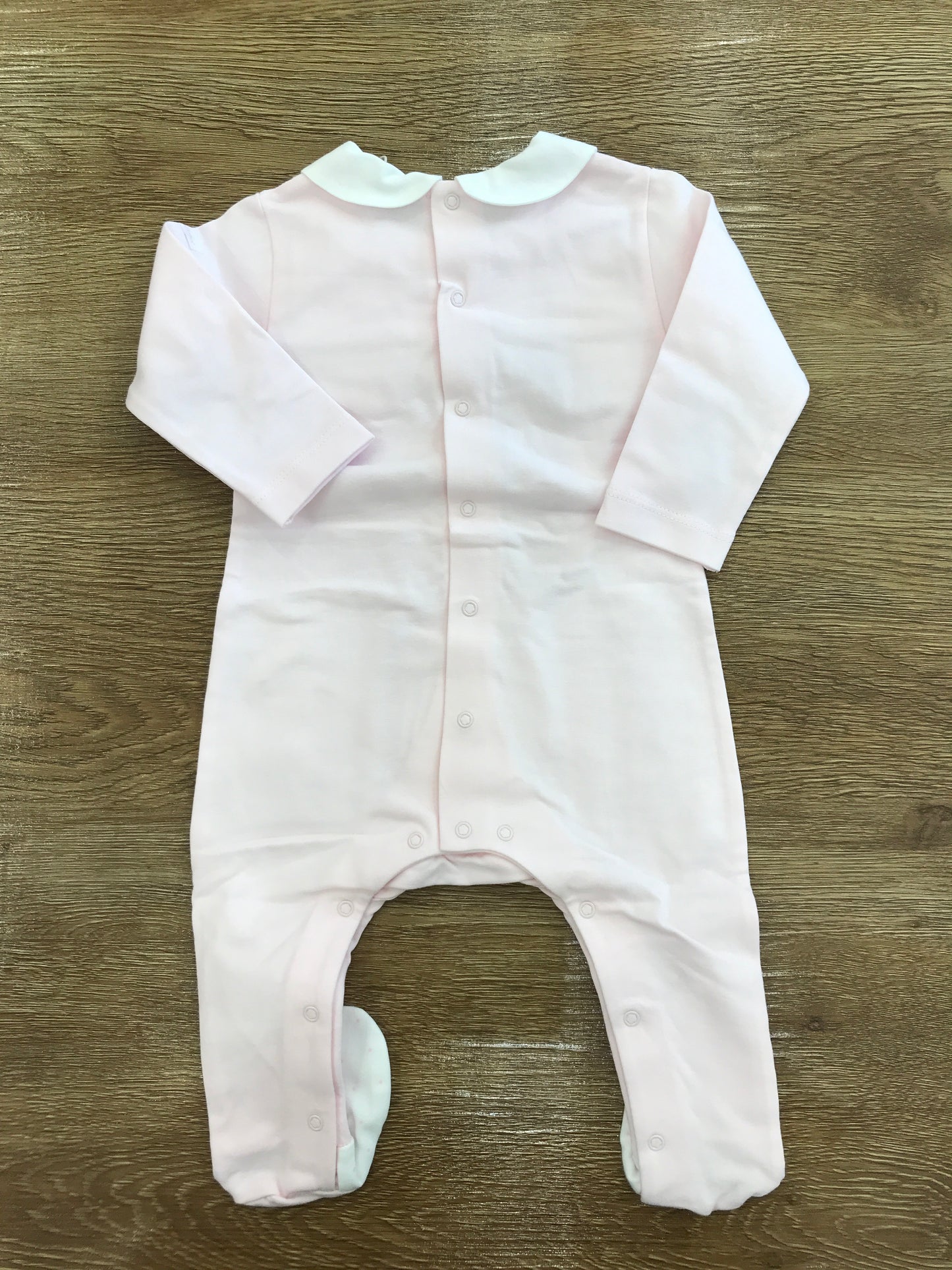 Tutina Laranjinha in cotone rosa intera con collo con pois rosa