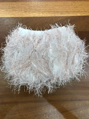 Culotte a'lapage in organza di bambù con piume rosa