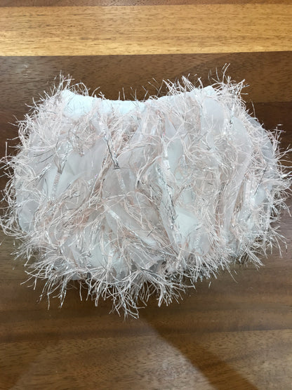 Culotte a'lapage in organza di bambù con piume rosa