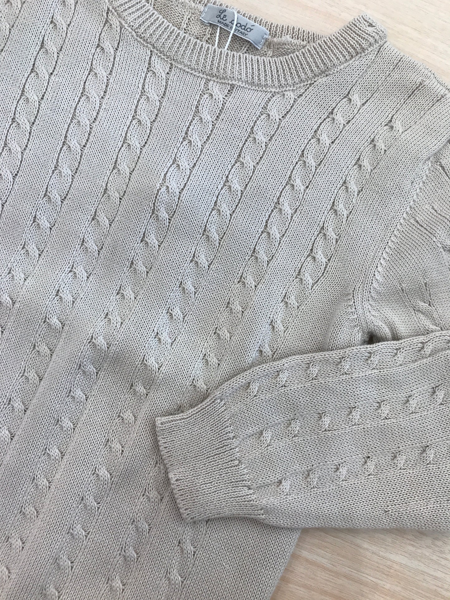Maglione Le Dodò in filo manica lunga con lavorazione di trecce