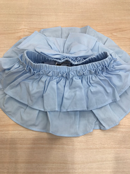 Culotte Fofettes in cotone celeste con rusche e con fiocco sul retro
