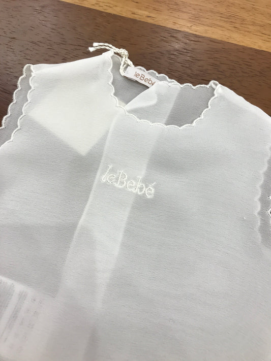 Camicino Fortuna Le Bebè in seta smanicato smerlato bianco