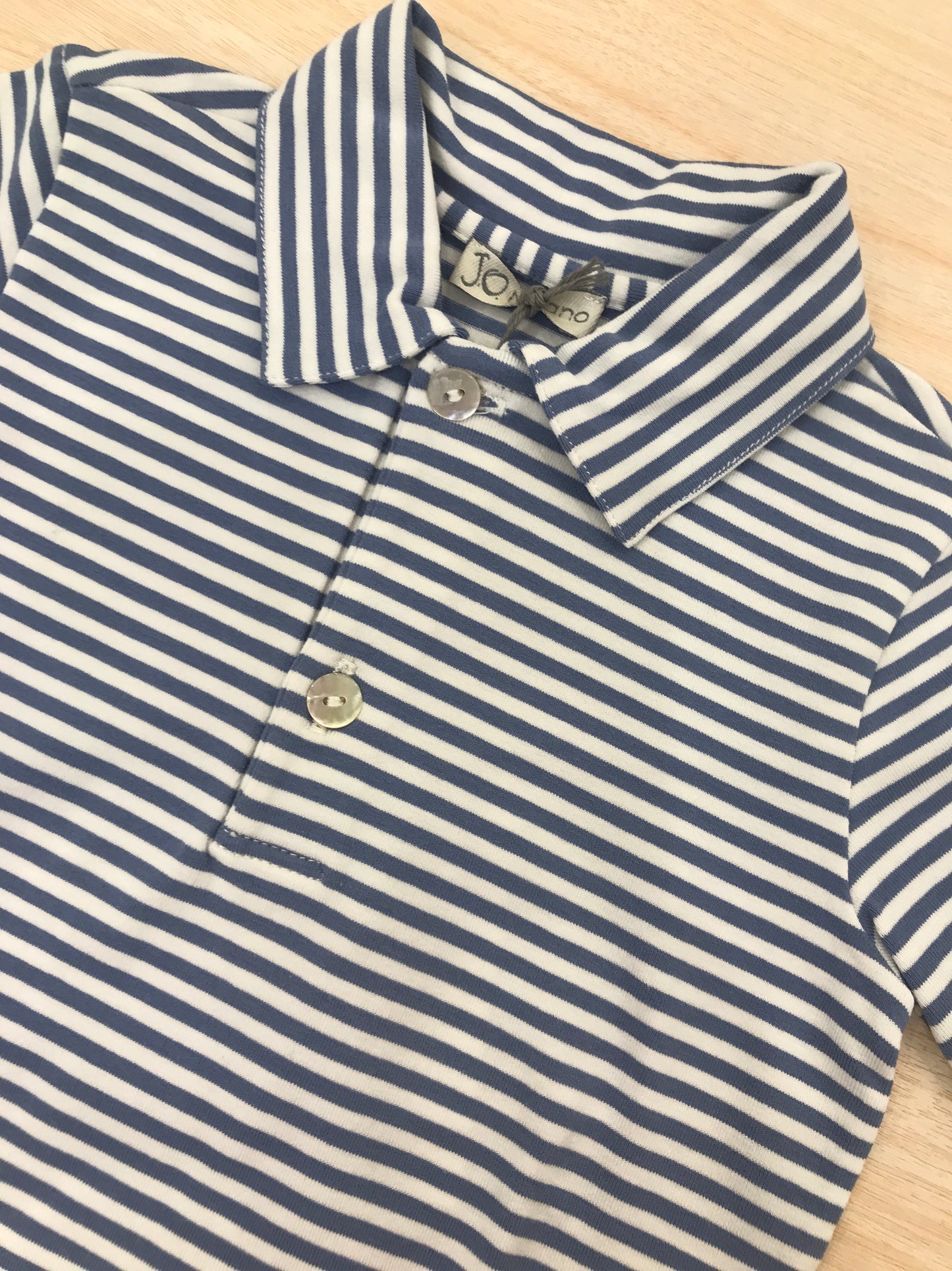 T-shirt Jo Milano in cotone mezza manica a righe bianche e blu scuro