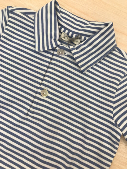 T-shirt Jo Milano in cotone mezza manica a righe bianche e blu scuro