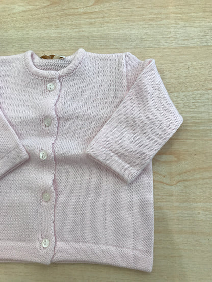 Cardigan Baby Lord in filo rosa con piccoli bottoncini sul davanti modello coreano