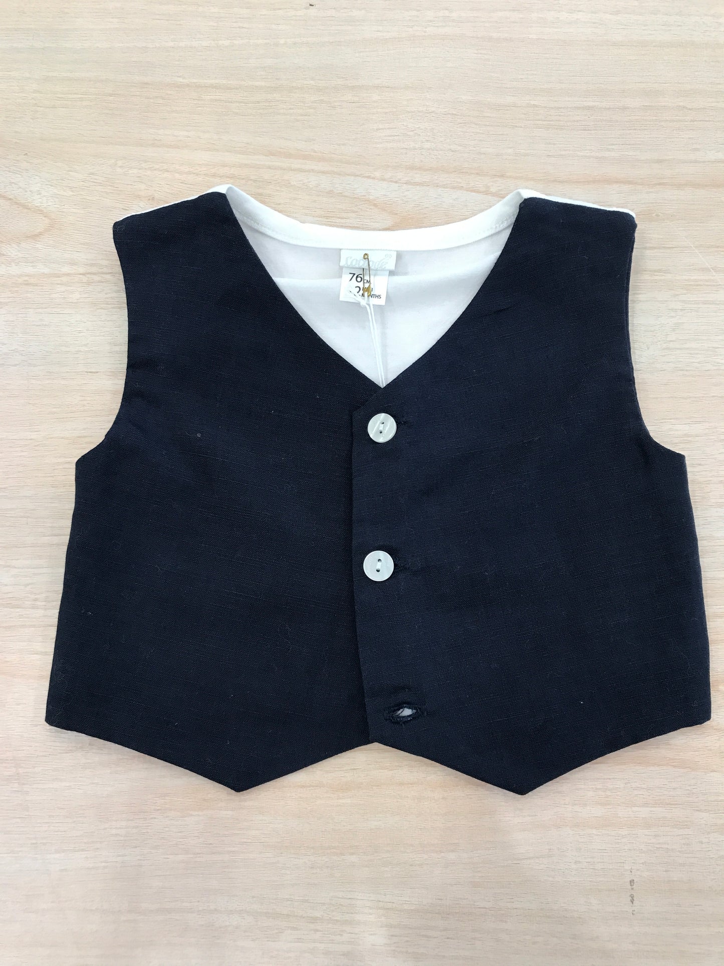 Gilet Coccodè blu scuro con bottoncini e bianco sul retro