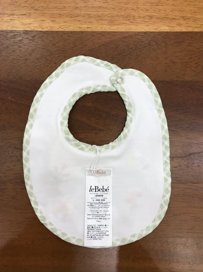 Bavetta Le Bebè in cotone con fiori ricamati sul davanti